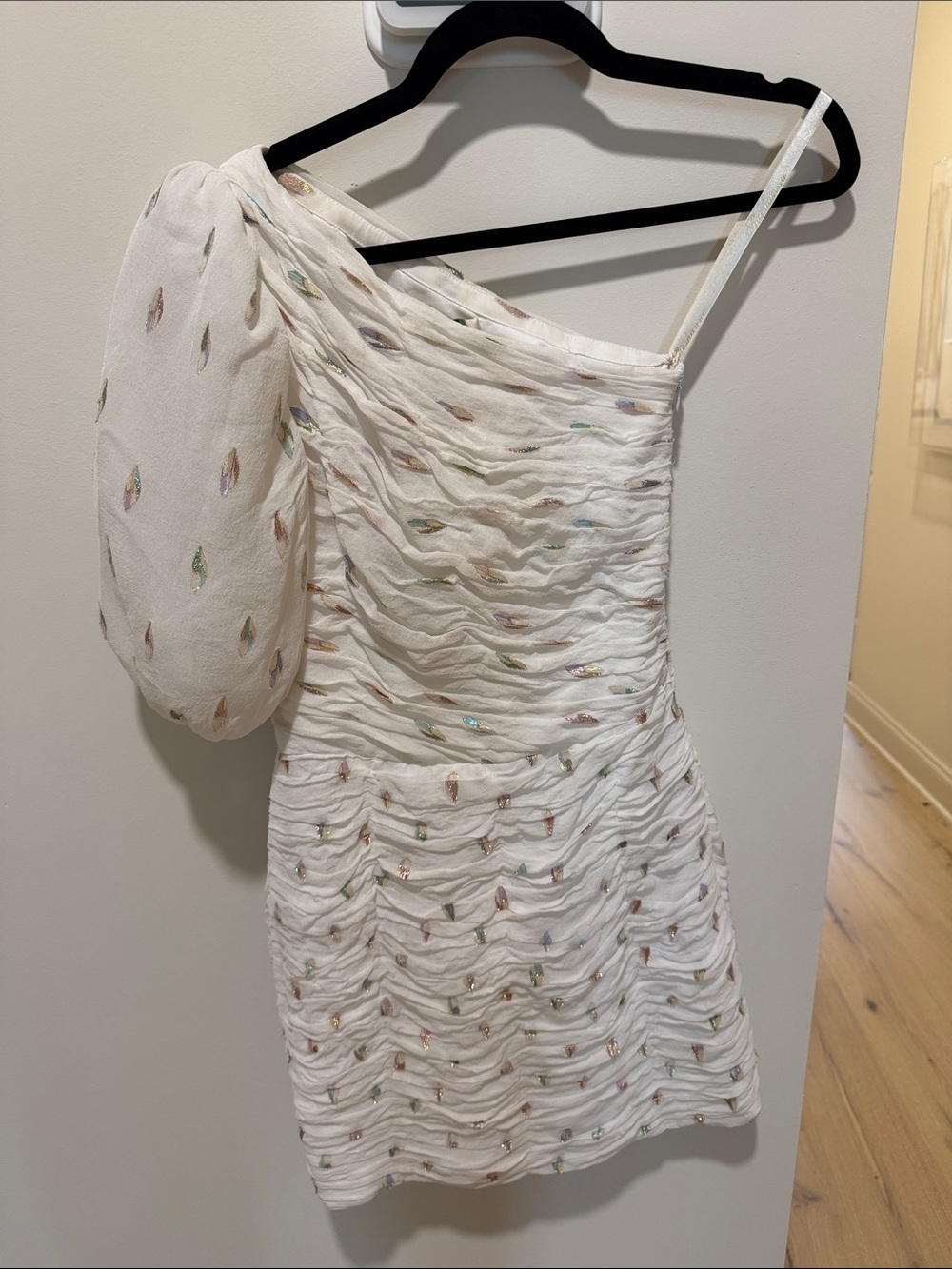 Shoshanna puff sleeve cocktail dress